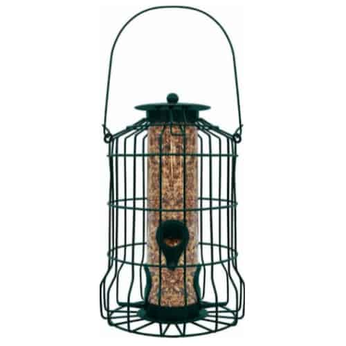 gray bunny caged tube anti squirrel bird feeders